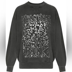 Anine Bing Ramona Leopard print sweatshirt in charcoal